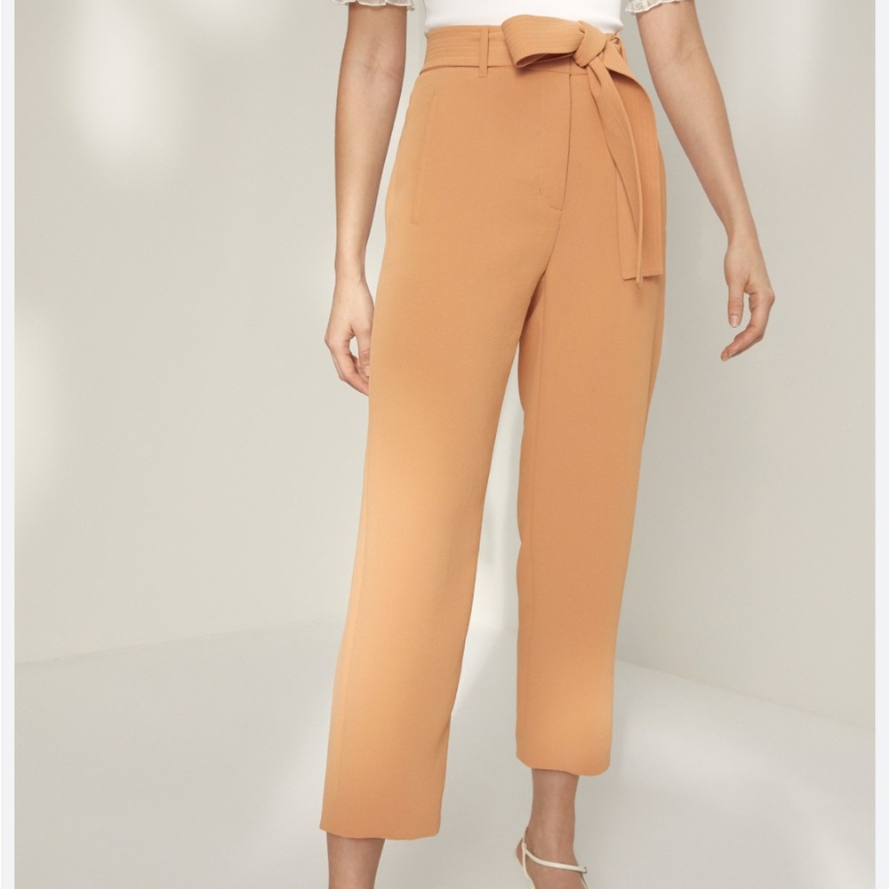 WILFRED NEW TIE FRONT PANTS in molten camel